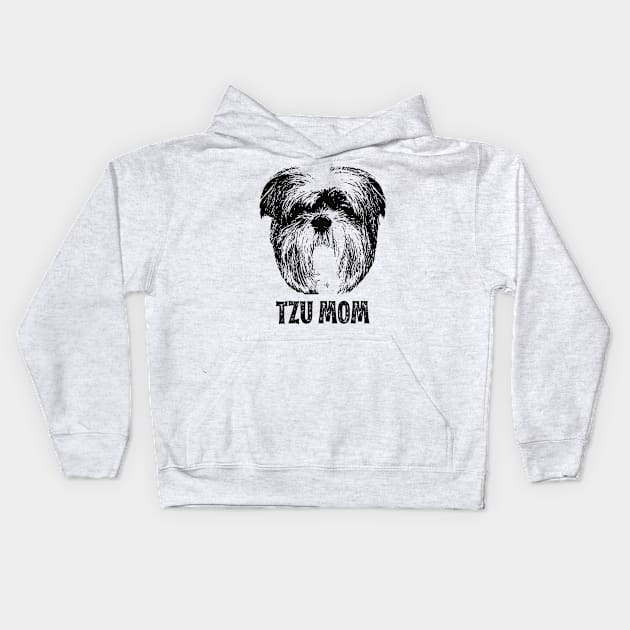 Tzu Mom - Shih Tzu Mom Kids Hoodie by DoggyStyles